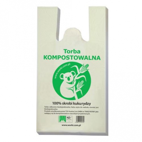 Torby Kompostowalne, reklamówki BIO 30cm x 55cm 100 sztuk